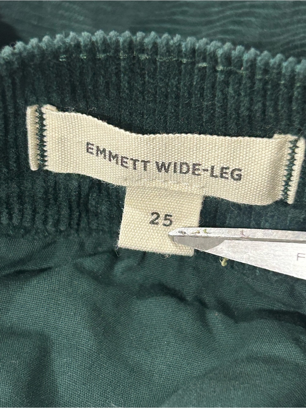 Madewell The Emmett Wide-Leg Pant In Corduroy Size 25 Style NS291 Green Stretchy - Picture 12 of 16
